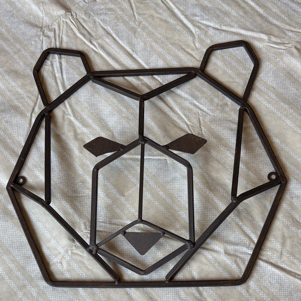 Rustic Geometric bear iron Wall Decor!!